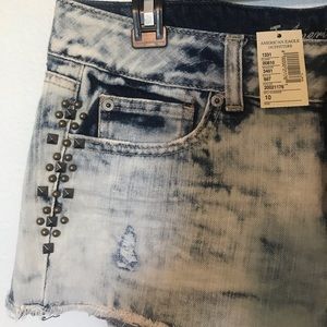 American Eagle Distressed Stud Denim Shorts